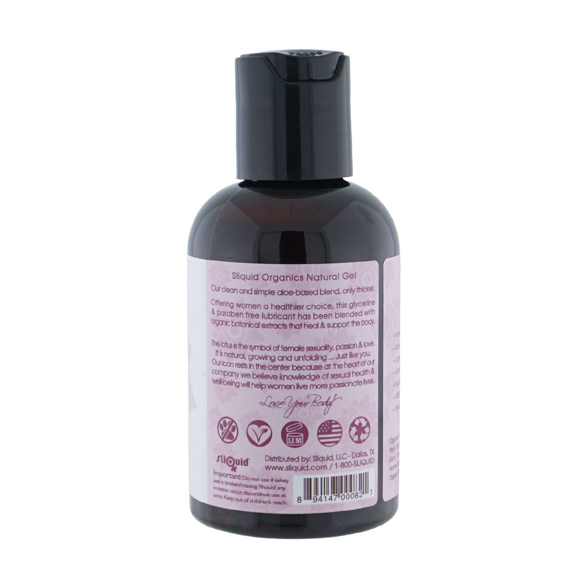 Sliquid Organics Natural Gel – Aloe-Based Personal Lubricant – 4.2 Fl Oz