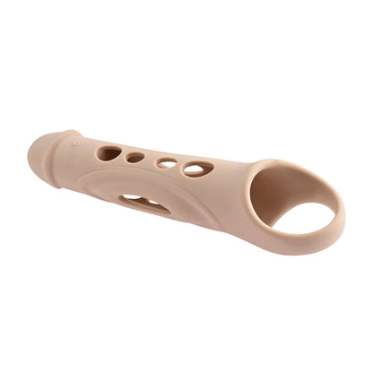 Evolved Novelties Big Boy Extender - Remote-Controlled Vibrating Penis Extender - Beige