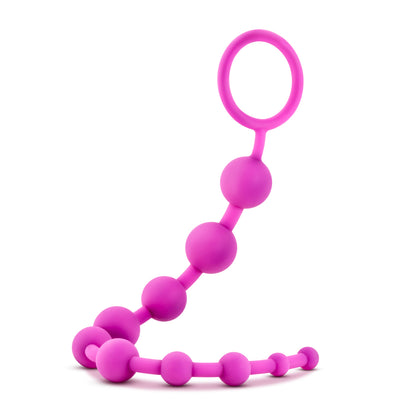 Blush Luxe Silicone 10 Beads – Fuchsia – Anal Play Beads