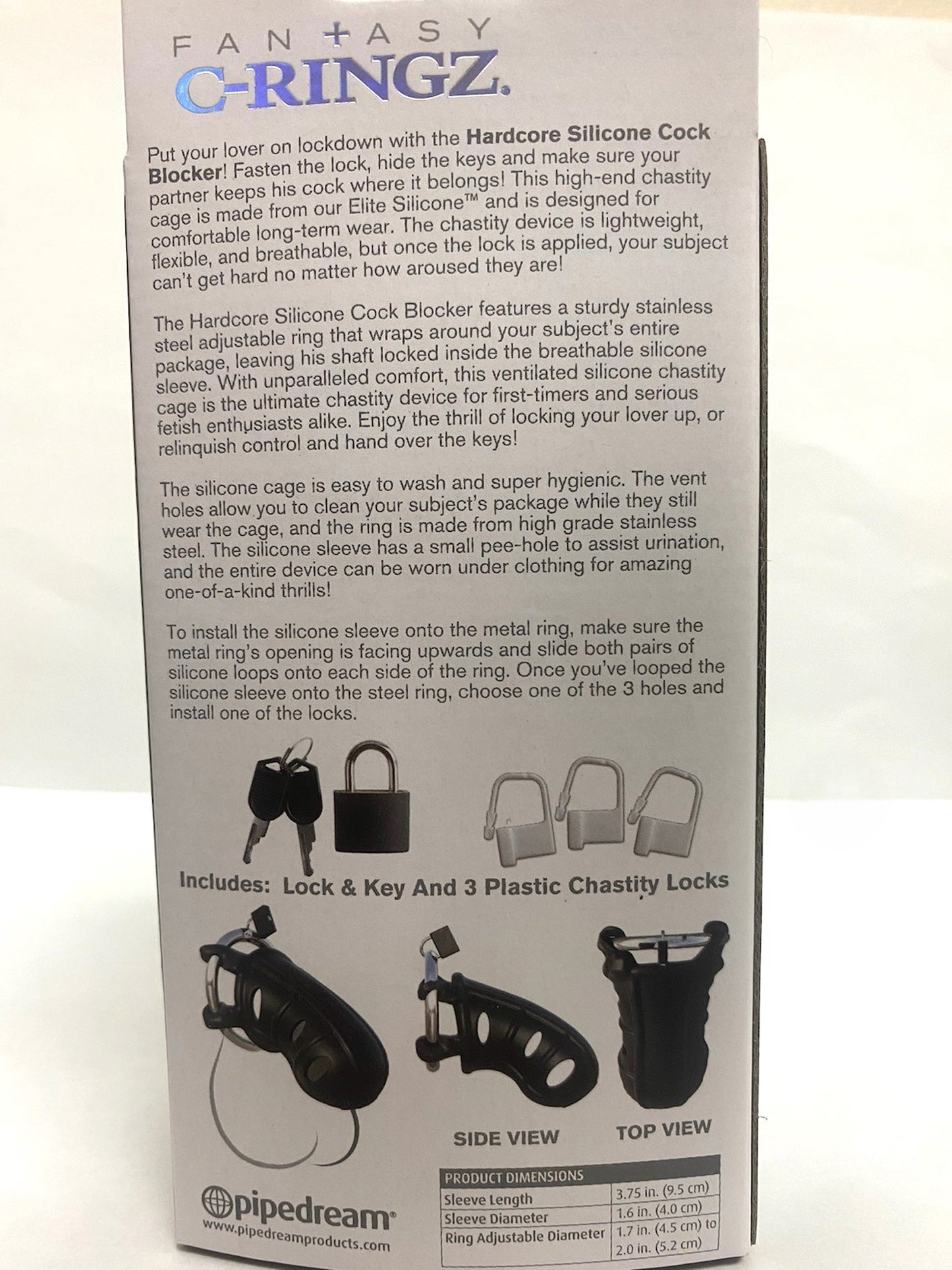 Pipedream Hardcore Silicone Cock Blocker Chastity Device – Black