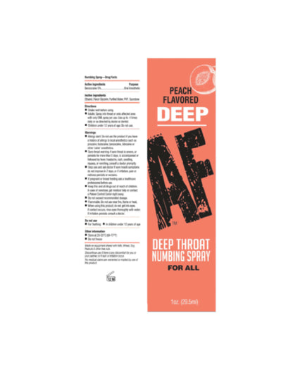 Little Genie Deep AF Throat Spray – Oral Numbing Spray – Peach Flavor