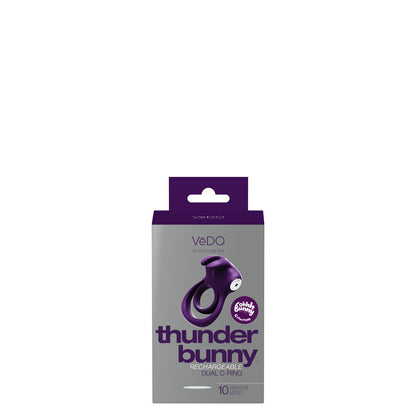 VeDO Thunder Bunny Rechargeable Dual Ring – Purple with Multi-Function Vibrations