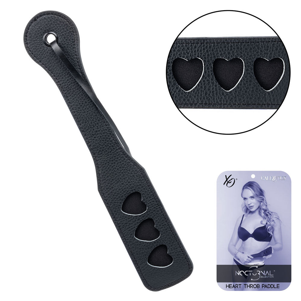 CalExotics Nocturnal Collection Heart Throb Paddle - Black - Durable Double-Stitched Design