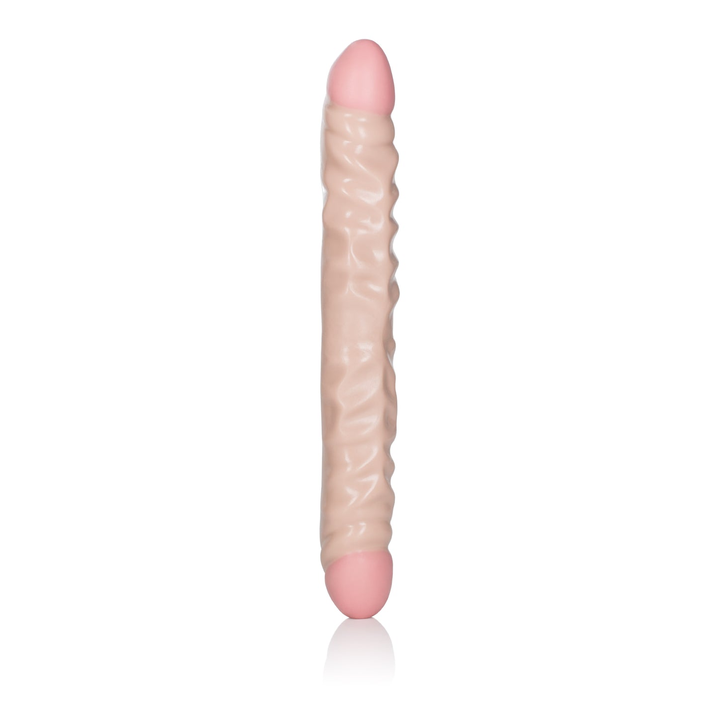 CalExotics Ivory 12 Inches Veined Double Dong – Beige