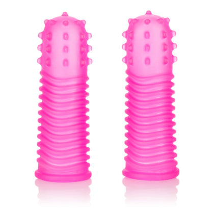 CalExotics Intimate Play Finger Tinglers – Pink – Flexible Ribbed Teasers