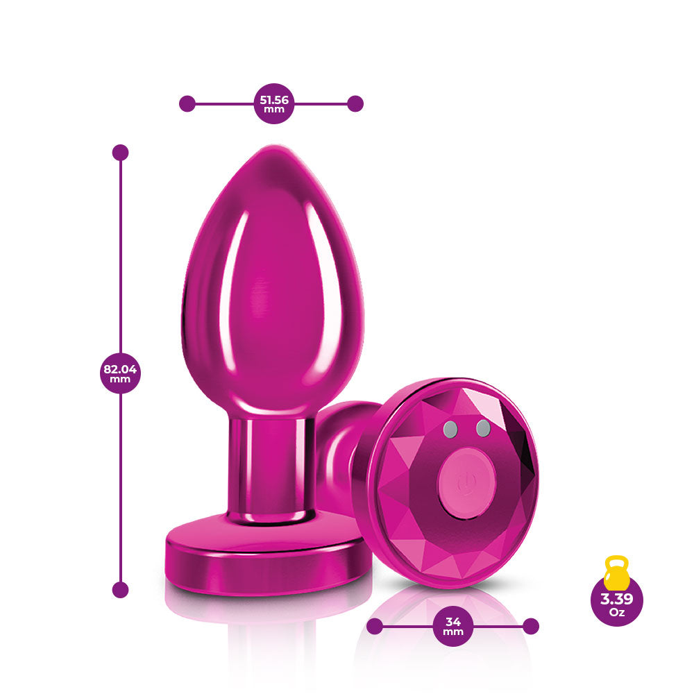 Viben Cheeky Charms Medium Vibrating Anal Plug with Remote Control – Pink