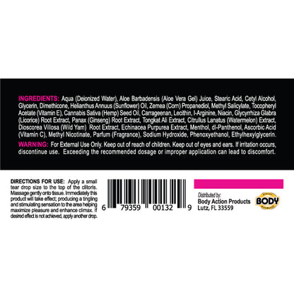 Body Action Hempleasure for Women Sample Packet – Maximum Strength Arousal Cream – 50 Pc Fish Bowl Display