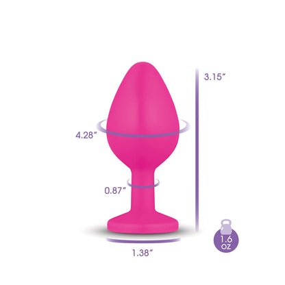 Gemma Purple Gem Pink Silicone Medium Anal Plug - Tapered Design