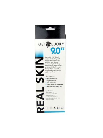 Real Skin 9" Dual Layer Dildo - Beige - Bendable and Realistic