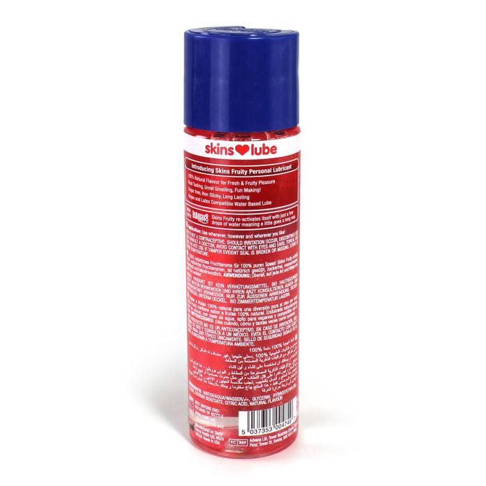 Skins Strawberry Water Based Lubricant 4.4oz – Strawberry Flavor, Water-Based