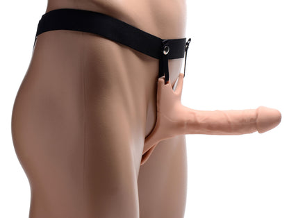 XR Brands Hollow Silicone Dildo Strap-on – Flesh, Realistic Design