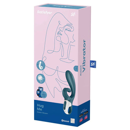 Satisfyer Hug Me Rabbit Vibrator - G-Spot and Clitoral Stimulation - Grey/Blue