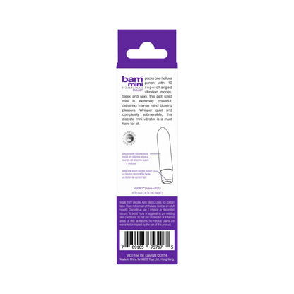 VeDO Bam Mini Rechargeable Bullet Vibe – Indigo – Multi-Function Waterproof Vibe