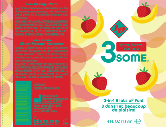I.D. Lubricants 3some 3-in-1 Lubricant - Strawberry Banana - Oral and Massage Use