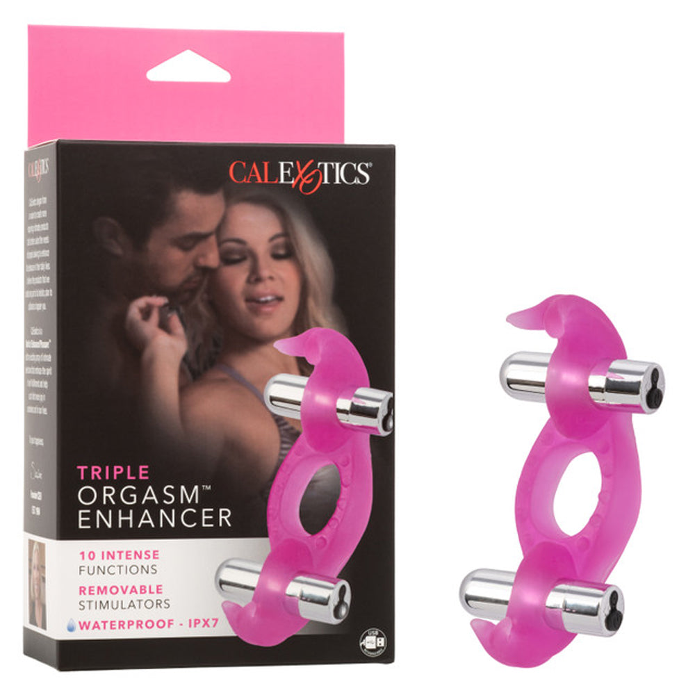 CalExotics Silicone Triple Orgasm Erection Enhancer – Pink – Rechargeable