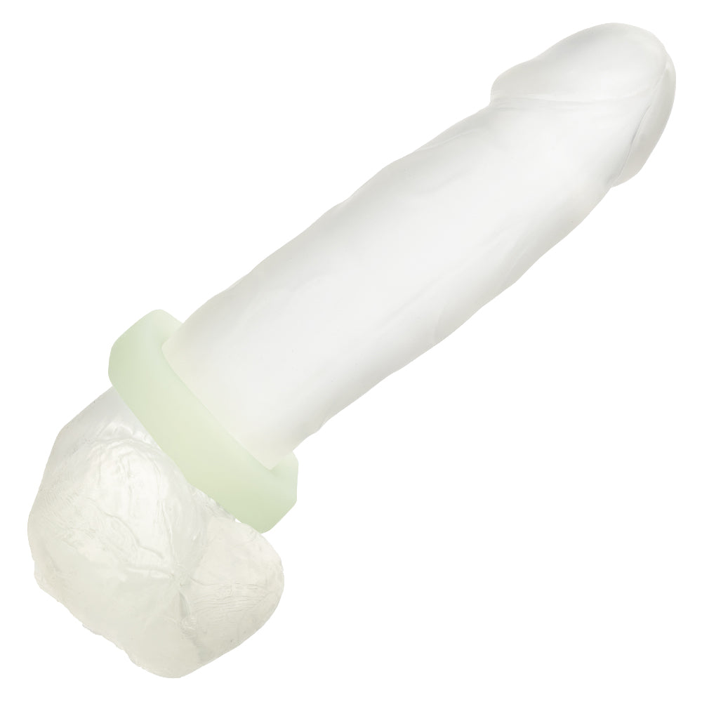 CalExotics Alpha Glow-in-the-Dark Liquid Silicone Prolong Sexagon Ring – White