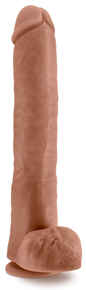 Au Naturel Daddy 14-Inch Dildo with Realistic Texture and Suction Cup - Mocha
