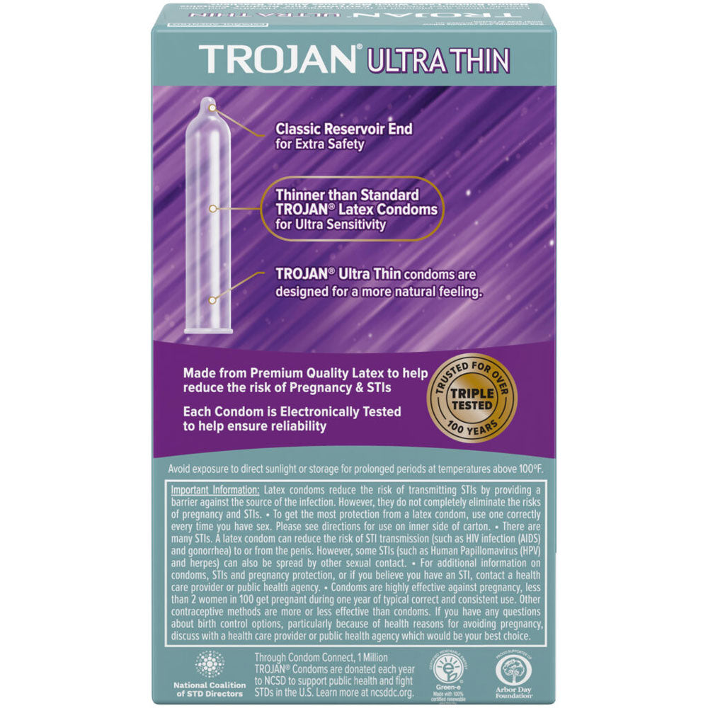 Trojan Sensitivity Ultra Thin Lubricated Condoms – 12 Pack