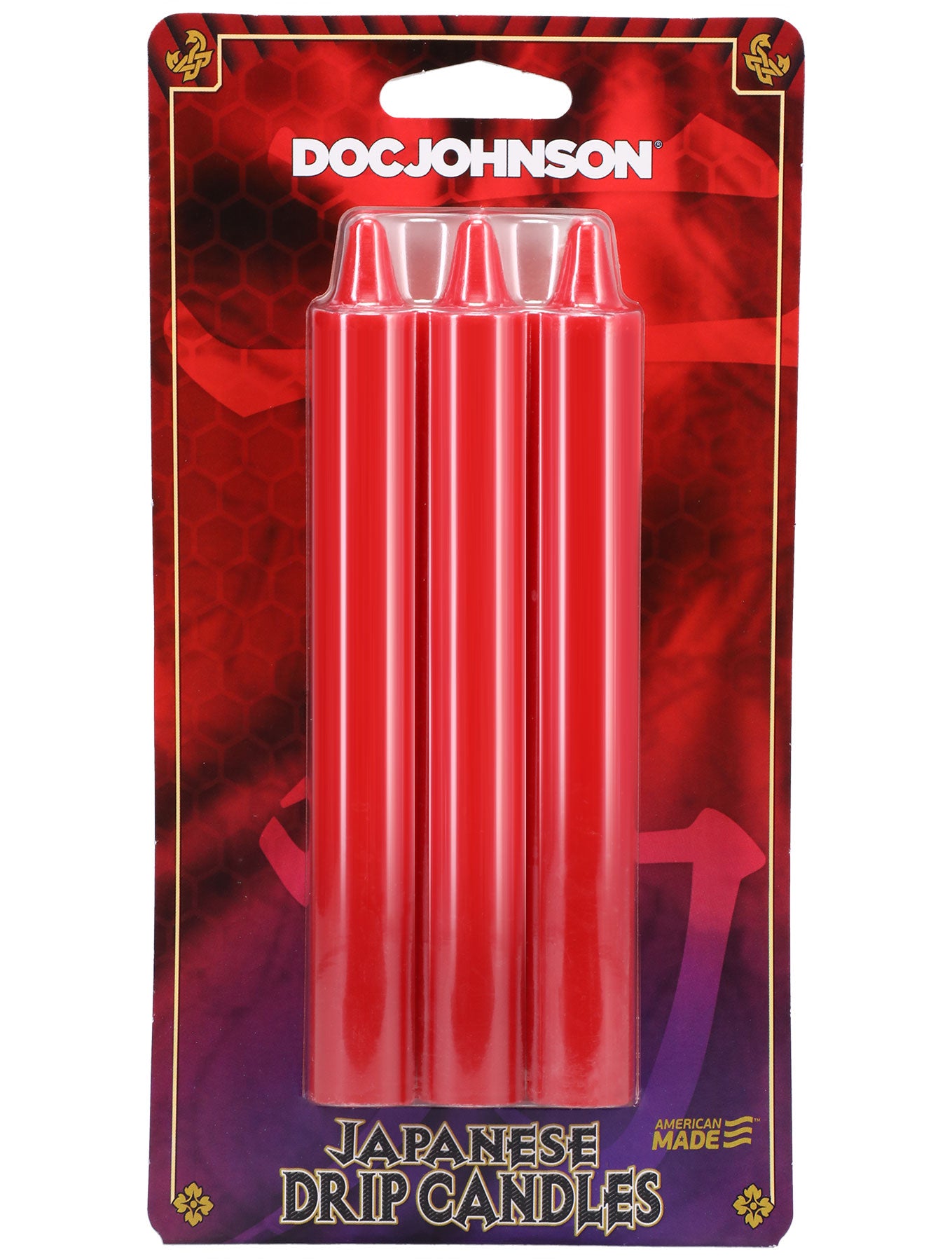 Doc Johnson Japanese Drip Candles - 3 Pack - Red - Non-Toxic Wax