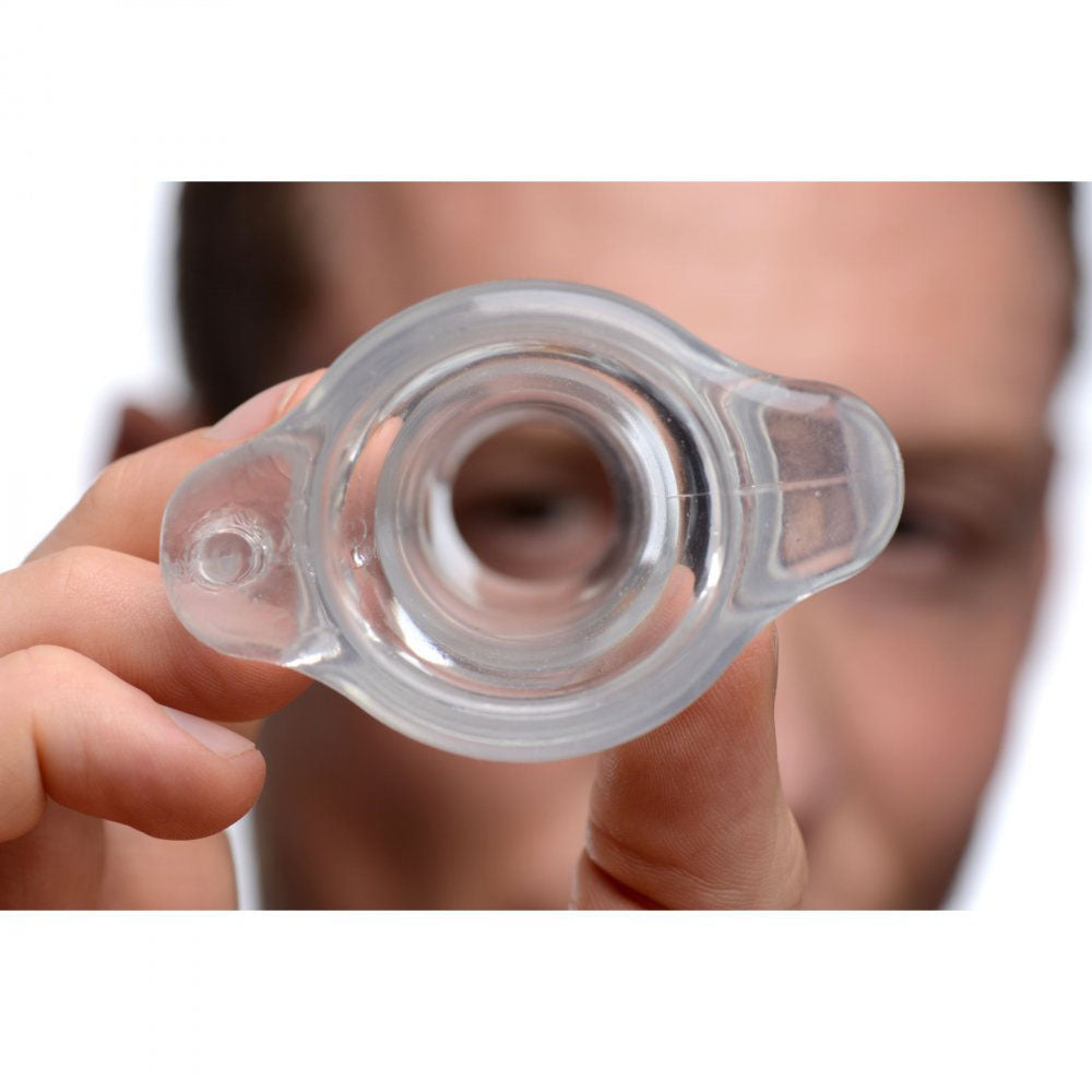 XR Brands Peephole Clear Hollow Anal Plug – Small – Clear
