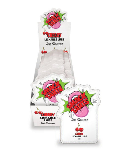 Little Genie SMACK Tarts Lube - Water-Based Intimate Lubricant, Sour Cherry Flavor, 3ml Pouch Display of 36