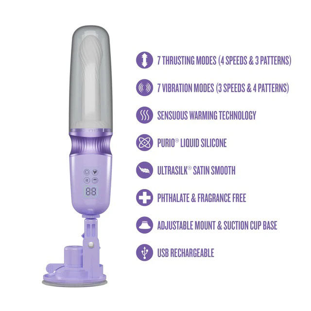 Temptasia Violet Vixen Thrusting and Vibrating Device - Purple