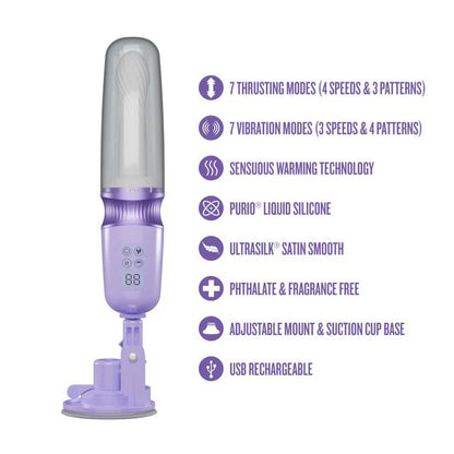 Temptasia Violet Vixen Thrusting and Vibrating Device - Purple