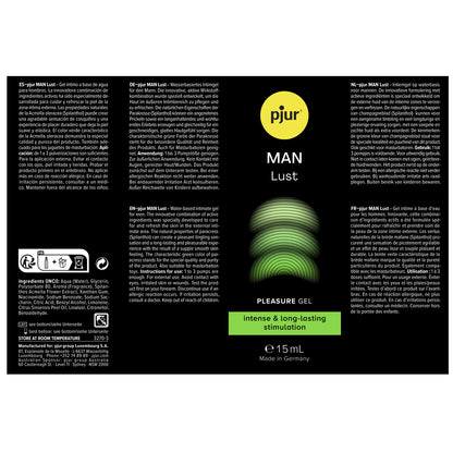 Pjur Man Lust Pleasure Gel – Water-Based – 15ml
