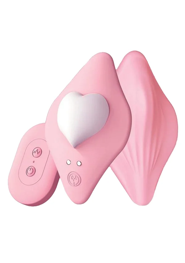 Icon Brands Ultra I Heart You Panty Vibrator, Rechargeable, Liquid Silicone, Pink
