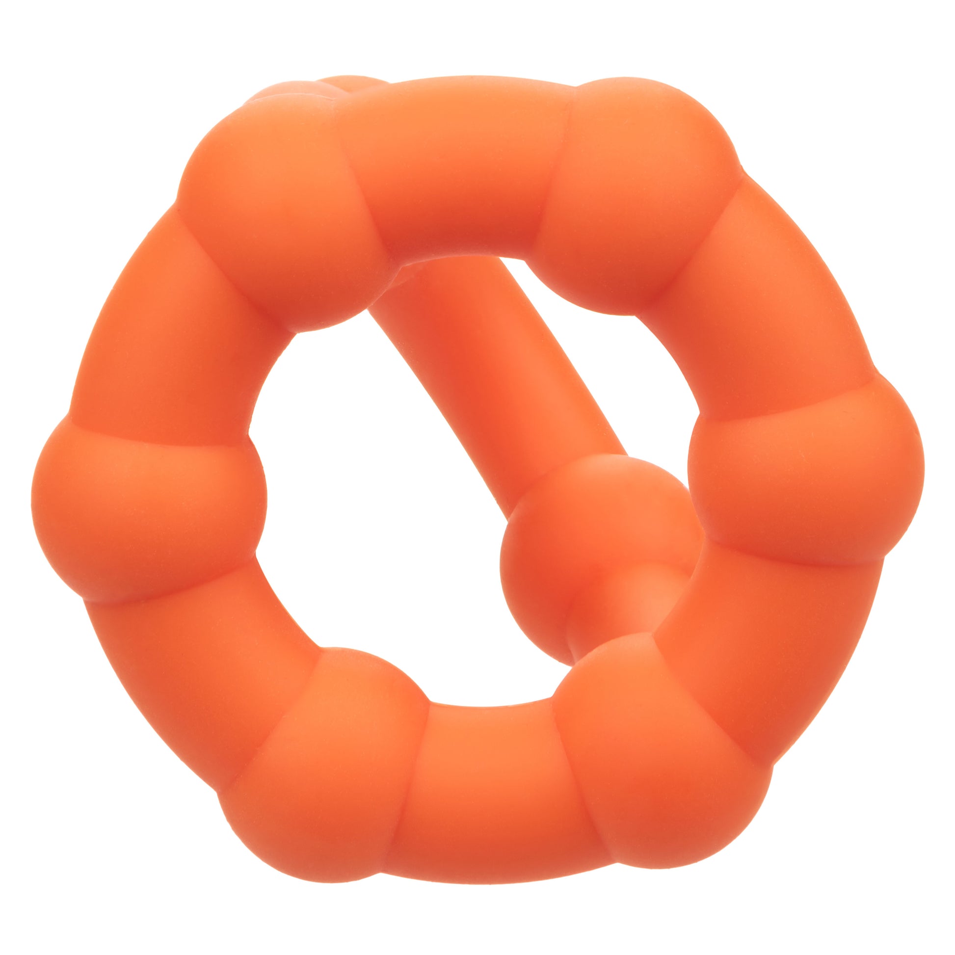 CalExotics Alpha Liquid Silicone All Star Ring – Orange Cock Ring with Scrotum Support