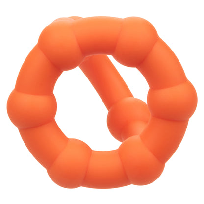 CalExotics Alpha Liquid Silicone All Star Ring – Orange Cock Ring with Scrotum Support