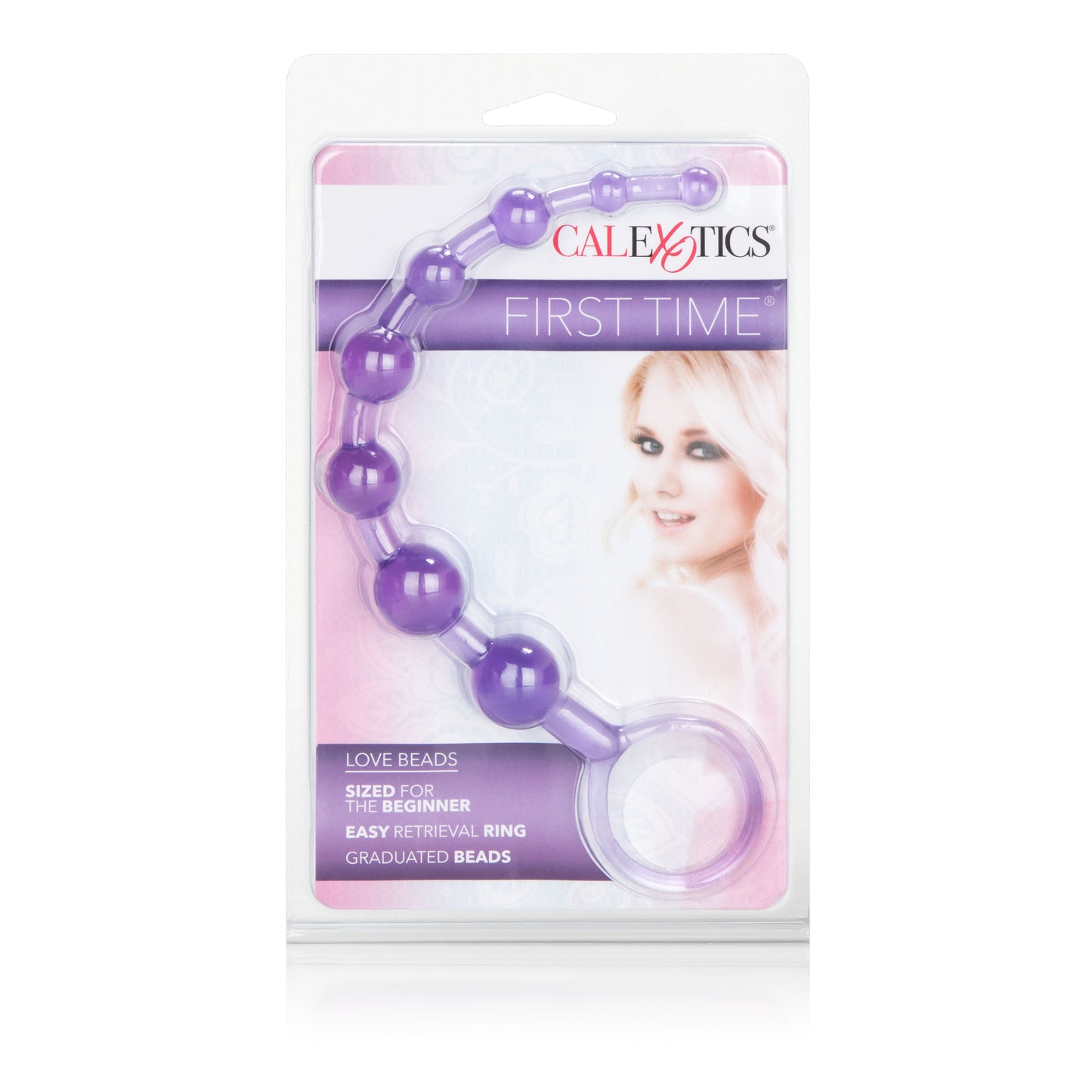 CalExotics First Time Love Beads - Purple - Flexible Slim Graduated Pleasure Beads