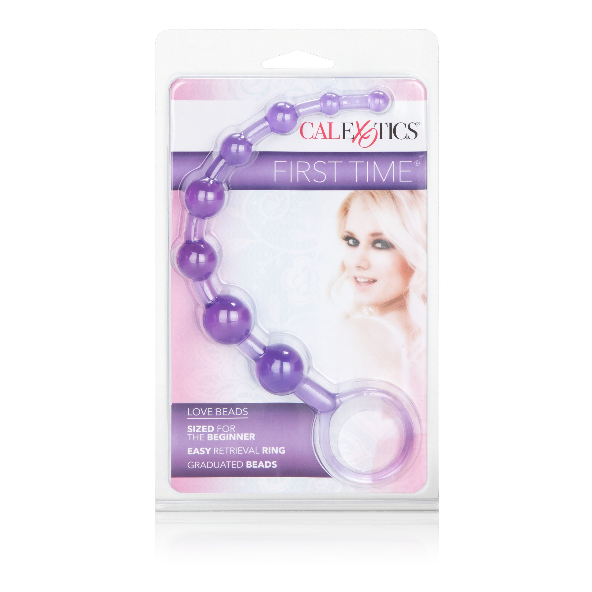 CalExotics First Time Love Beads - Purple - Flexible Slim Graduated Pleasure Beads