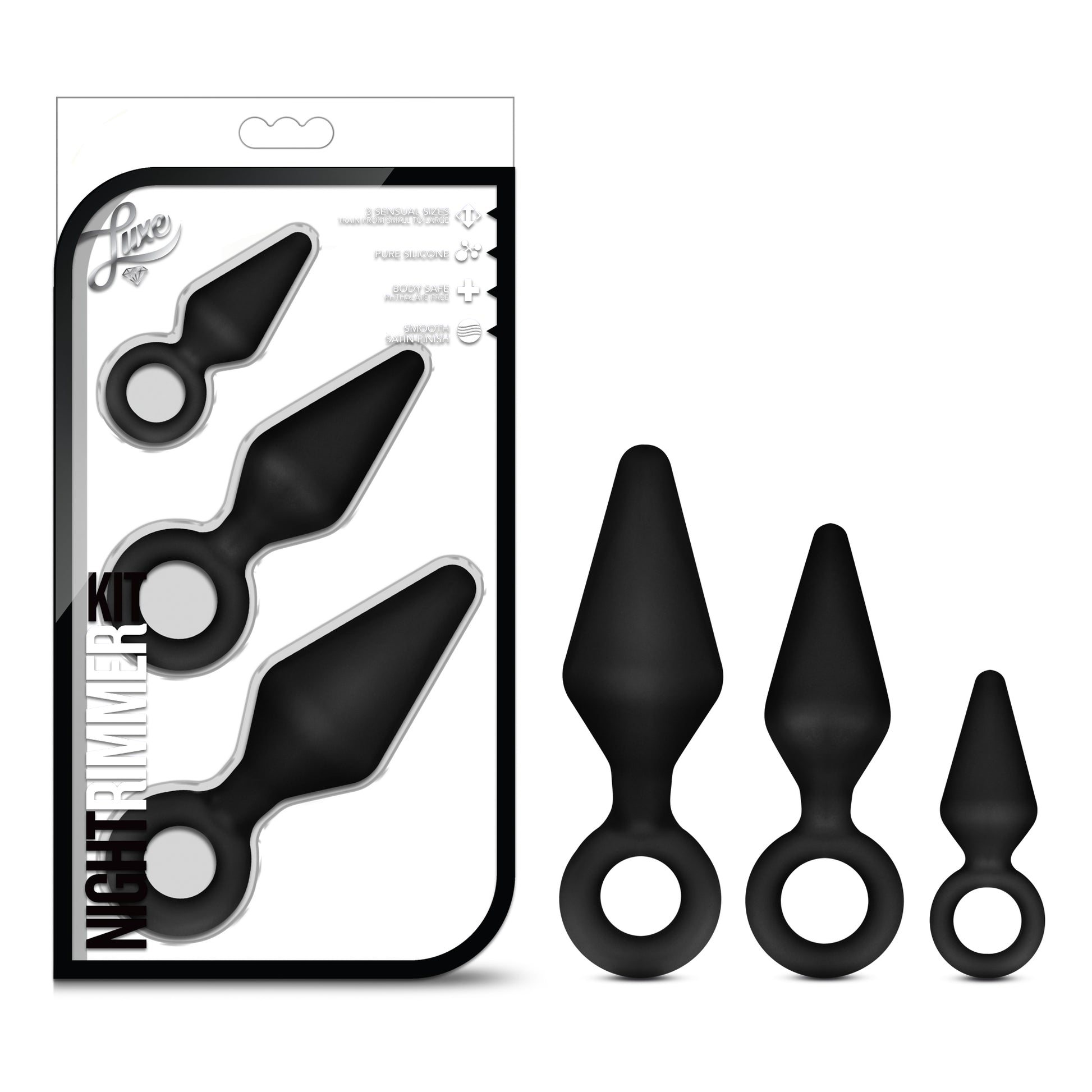 Luxe Night Rimmer Kit - Anal Training Kit - Black