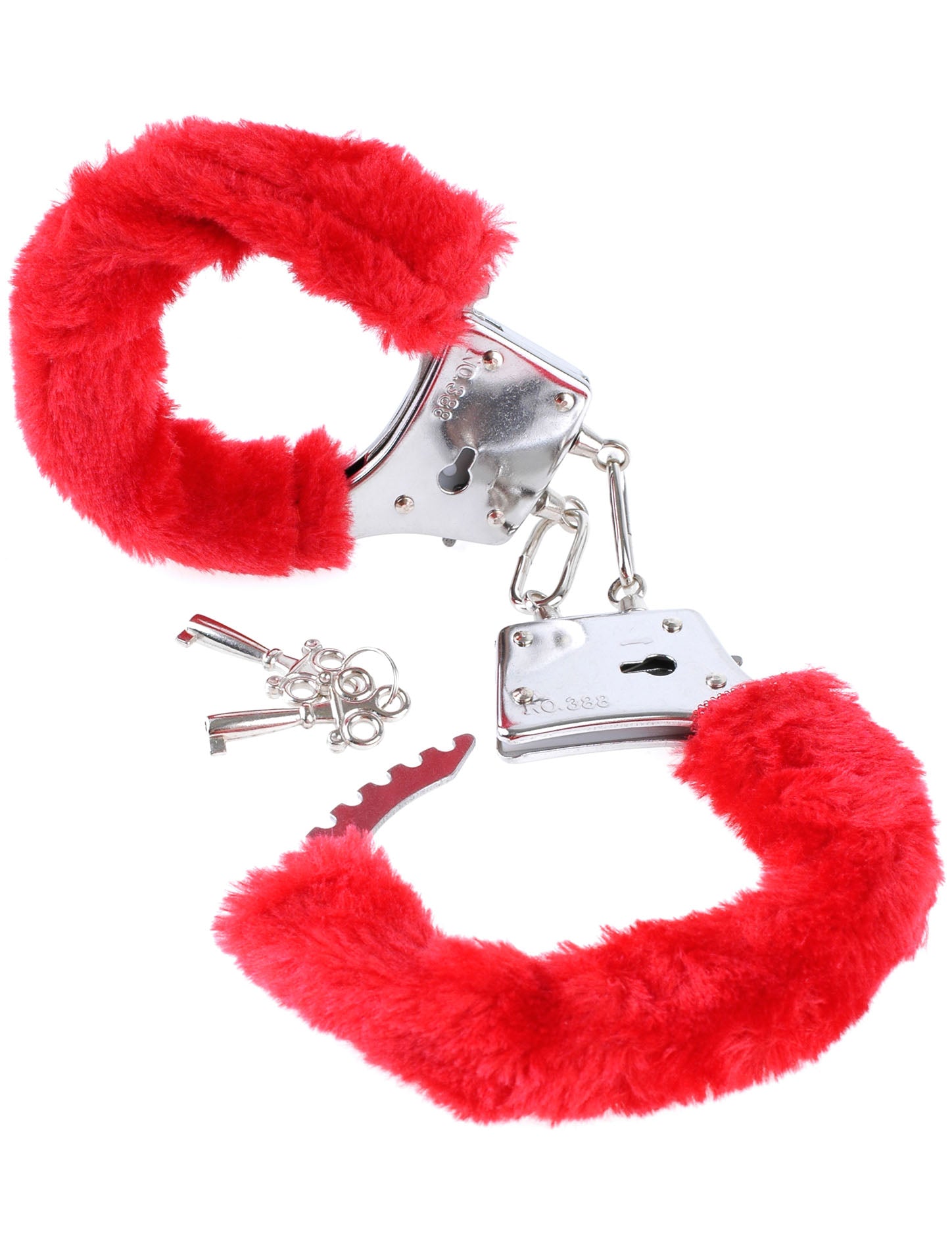 Pipedream Beginner's Furry Cuffs - Red - Velvety Soft Restraints