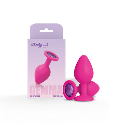 Gemma Purple Gem Pink Silicone Medium Anal Plug - Tapered Design