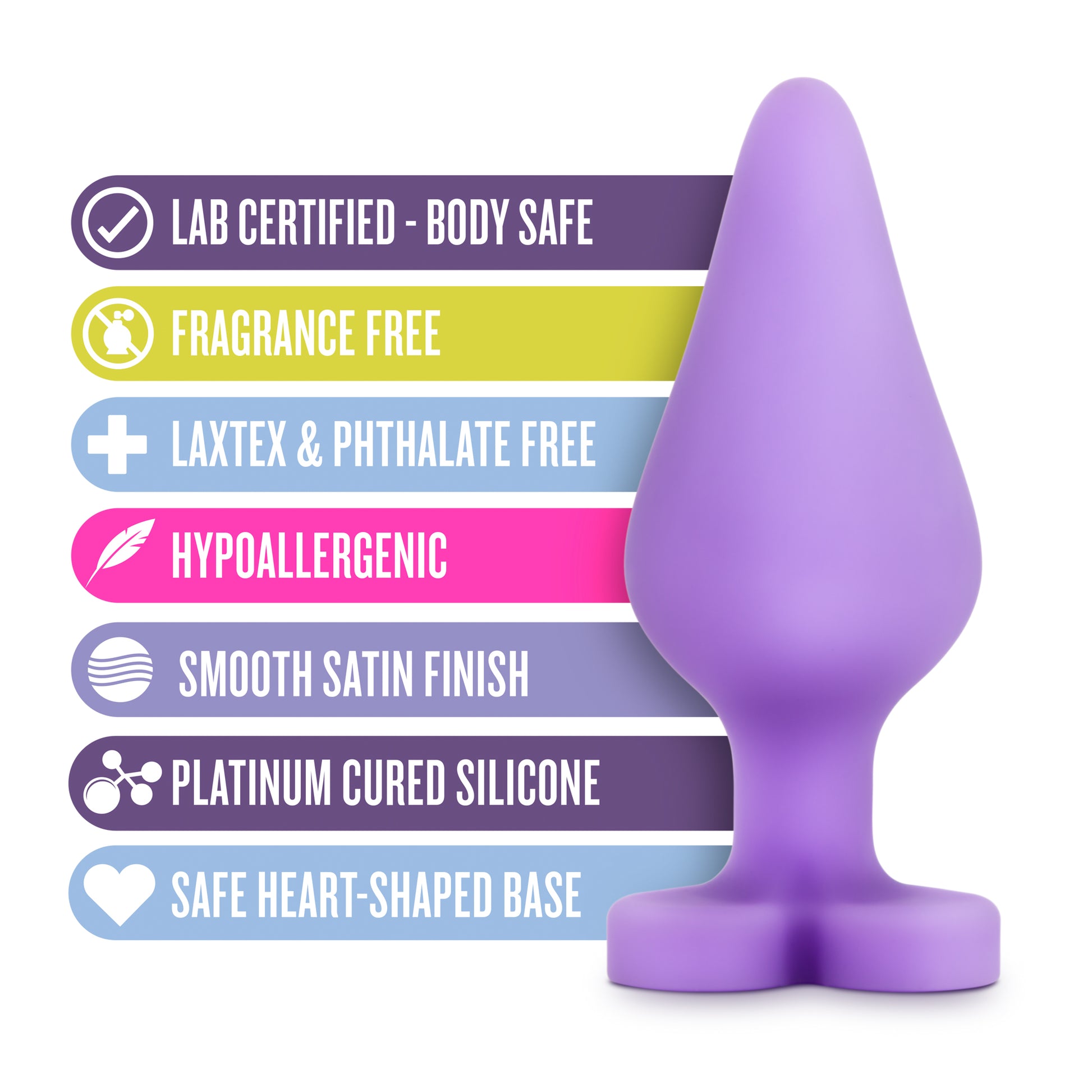 Blush Naughty Candy Heart Do Me Now Plug - Purple - Soft Silicone