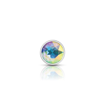 Cheeky Charms Clear Iridescent Round Gem Anal Plug - Small