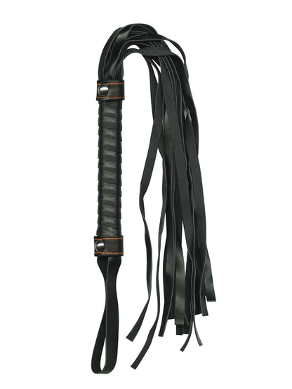 The 9's Orange Is the New Black Whip It - Flogger with Leather-like Strands - Black
