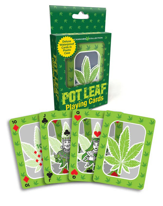 Little Genie Waterproof Playing Cards – Cannabis Design – Green