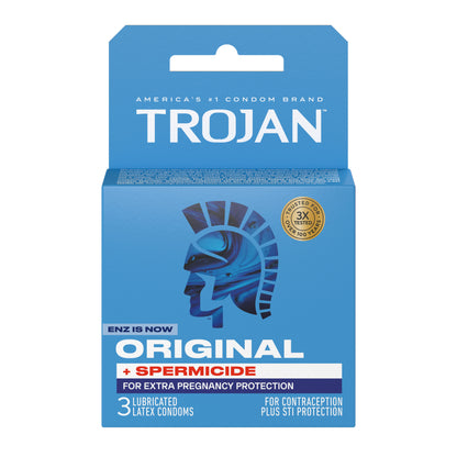 Trojan ENZ Armor Spermicidal Lubricated Condoms - 3 Pack - Latex