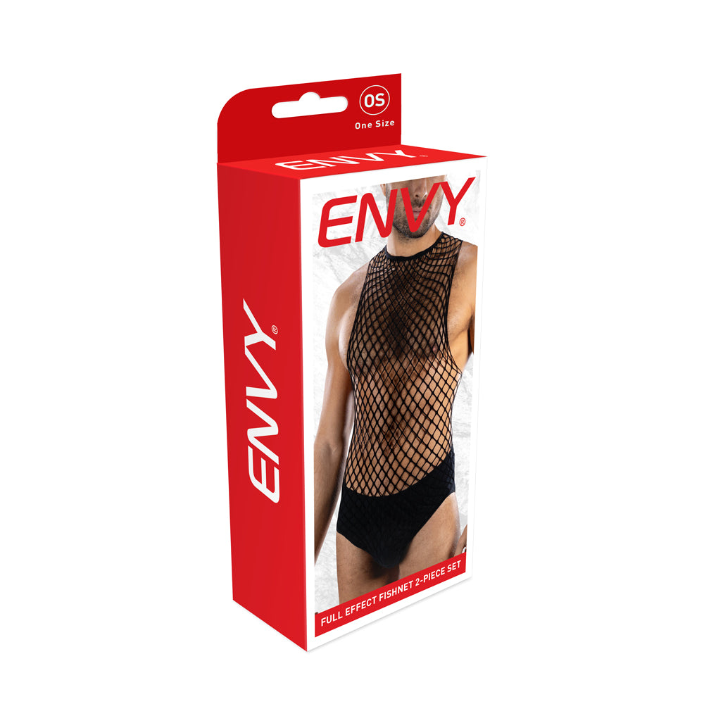Envy Full Effect Fishnet 2 Piece Set – Black