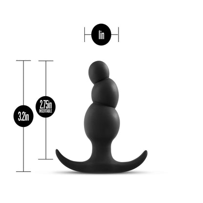 Anal Adventures Platinum Stacked Plug - Black - Silicone Anal Toy