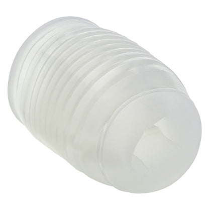 CalExotics Pop Sock Ribbed Stroker - Clear - Reversible Design with Ribbed Texture