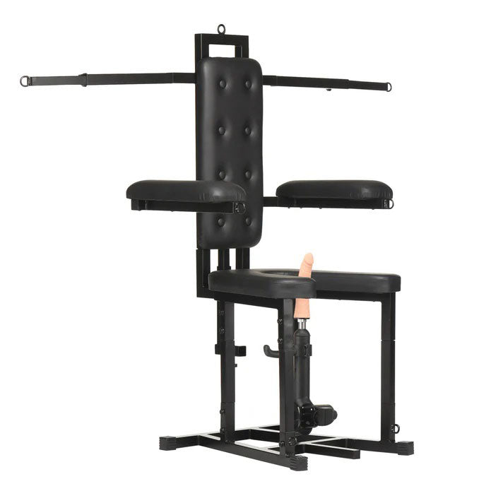XR Brands Enforcer Chair with Motorized Sex Machine – Black