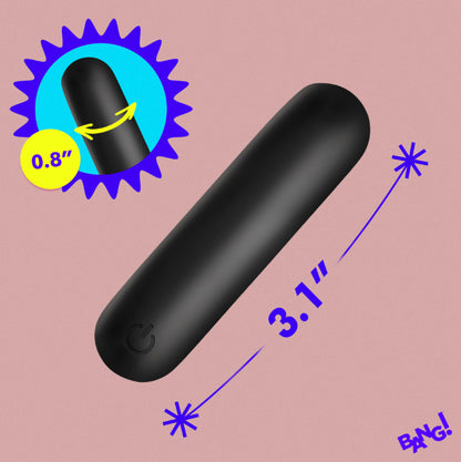 XR Brands Flexible Silicone Bullet Vibrator – Black – Waterproof and Rechargeable