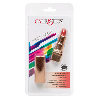 CalExotics Hide and Play Rechargeable Lipstick Vibe – Pink – Multi-Function Waterproof