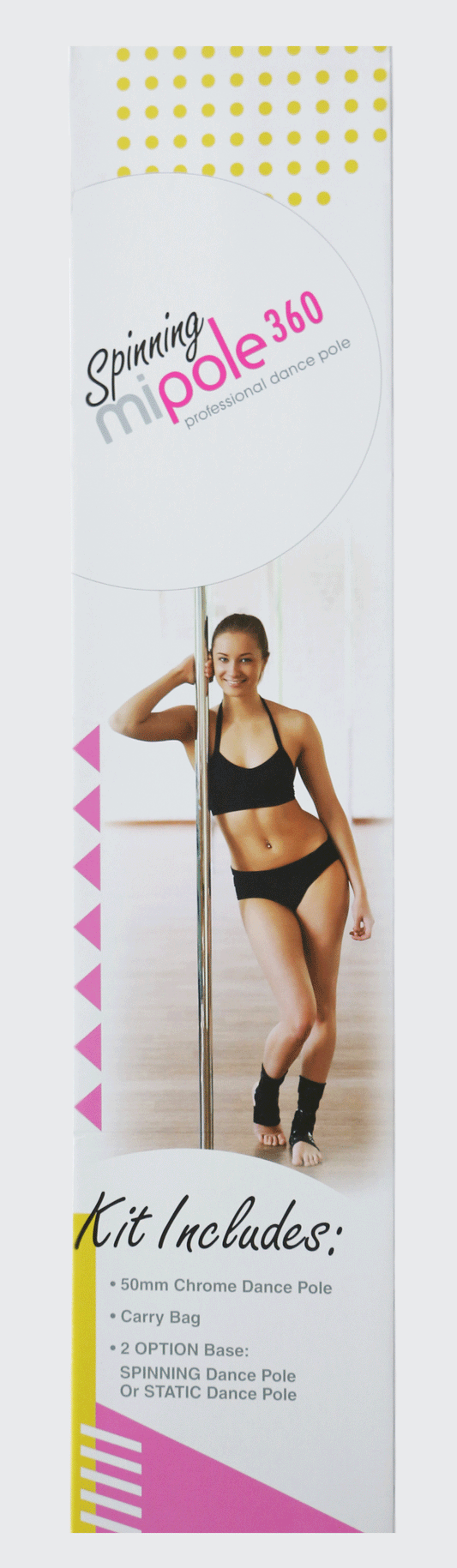 Mipole 360 Spinning Dance Pole – Silver – Portable and Adjustable