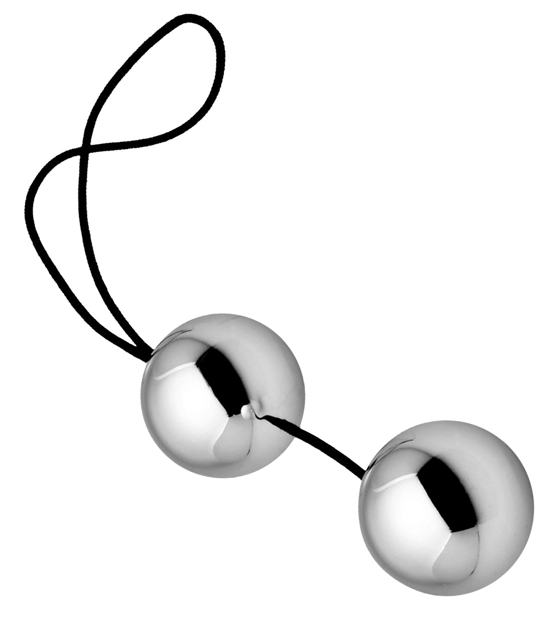 XR Brands Sterling Grey Benwa Balls – Kegel Exercise Balls – Silver