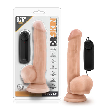 Dr. Skin Dr. Jay 8.75 Inch Vibrating Cock with Suction Cup - Vanilla